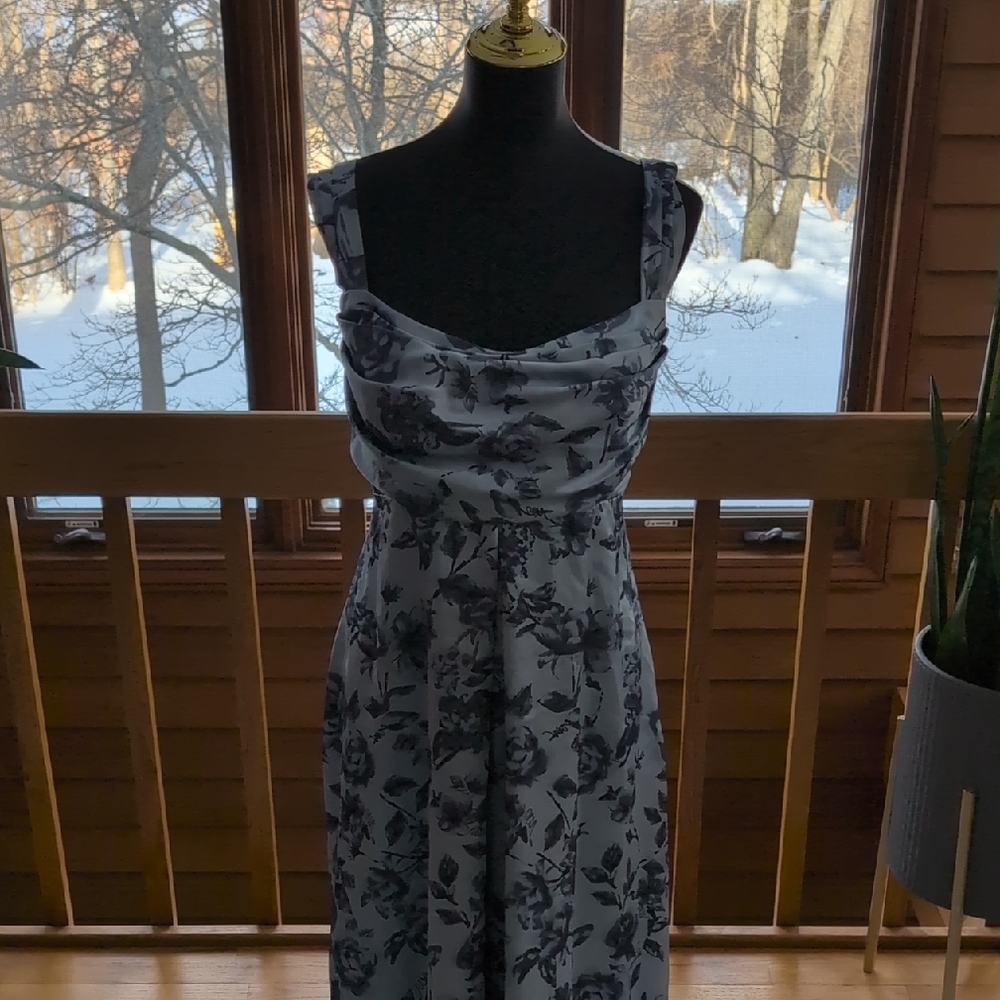NEW REVELRY Floral Blue Dress
